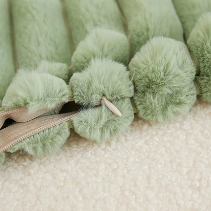 Faux Rabbit Fur Square Cushion Cover Pillowcase 45X45Cm Striped Soft Pillow Cover for Couch Sofa Bedroom Living Room Home Decor