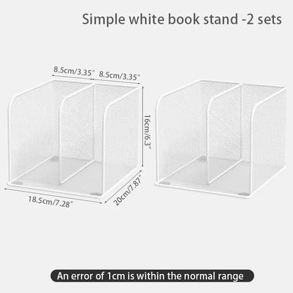 Metal Desktop Bookshelf, Office Desk Desktop Storage Rack, File and Document Organization Rack, Student Desktop Storage