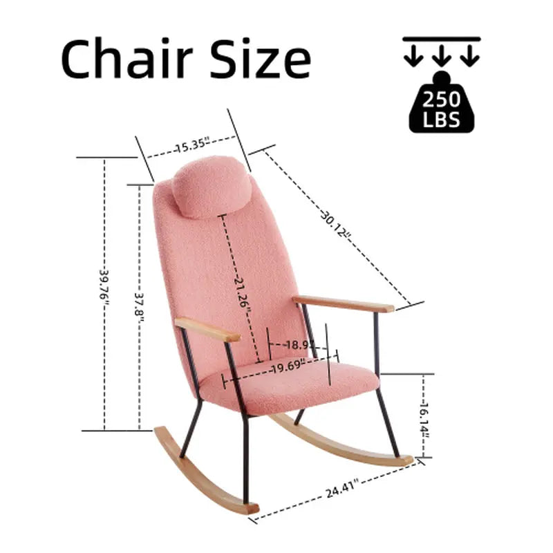 Modern Rocking Chairs Upholstered Chairs Comfortable Side Chairs for Children'S Rooms, Bedrooms, Living Rooms