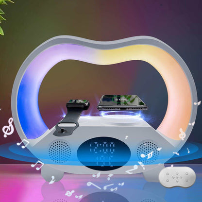 6 in 1 Wireless Charging Night Light Wireless Speaker 15W Wireless Charging Atmosphere Light Home Bedroom Gift