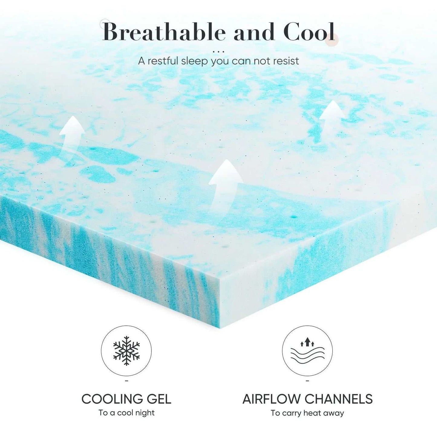 3-Inch Memory Foam Mattress Topper with Cooling Gel, Certipur-Us Certified, Pressure Relief & Breathable Comfort Bed Topper, Full Size