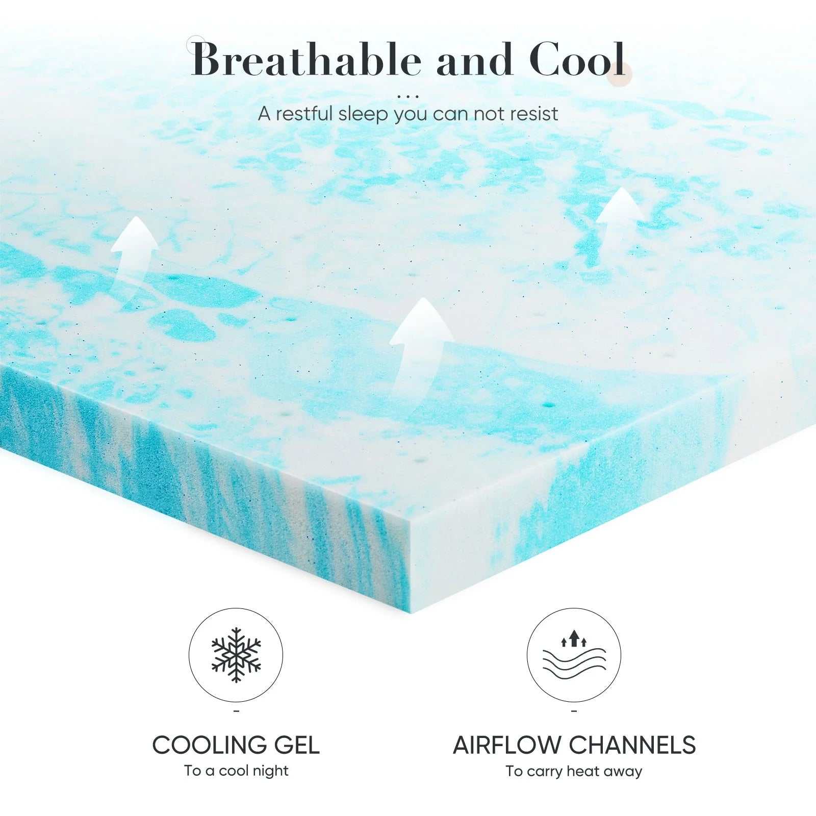 3-Inch Memory Foam Mattress Topper with Cooling Gel, Certipur-Us Certified, Pressure Relief & Breathable Comfort Bed Topper, Full Size