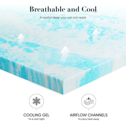 3-Inch Memory Foam Mattress Topper with Cooling Gel, Certipur-Us Certified, Pressure Relief & Breathable Comfort Bed Topper, Full Size