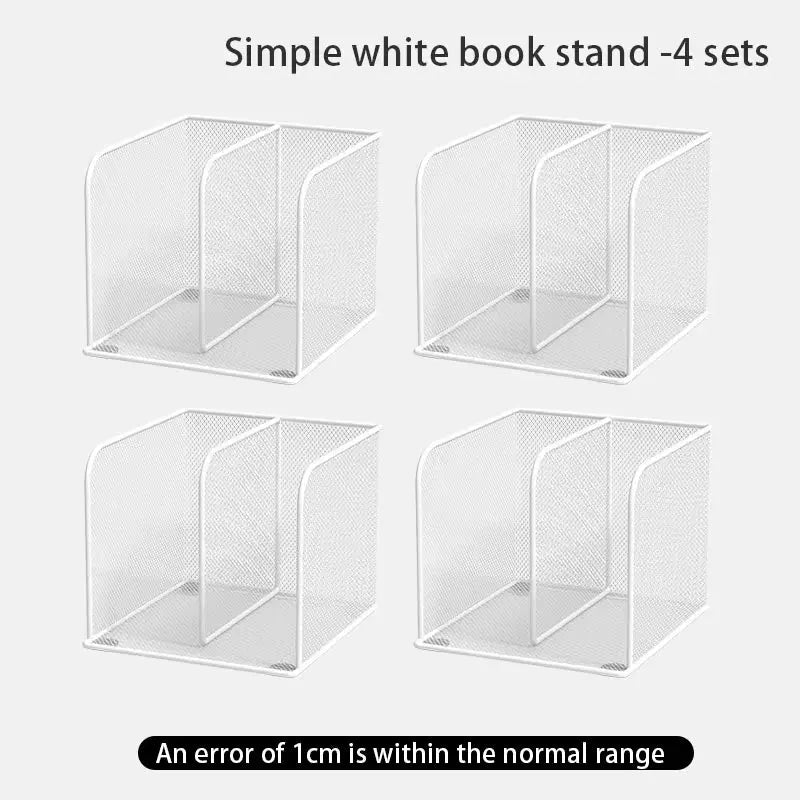 Metal Desktop Bookshelf, Office Desk Desktop Storage Rack, File and Document Organization Rack, Student Desktop Storage