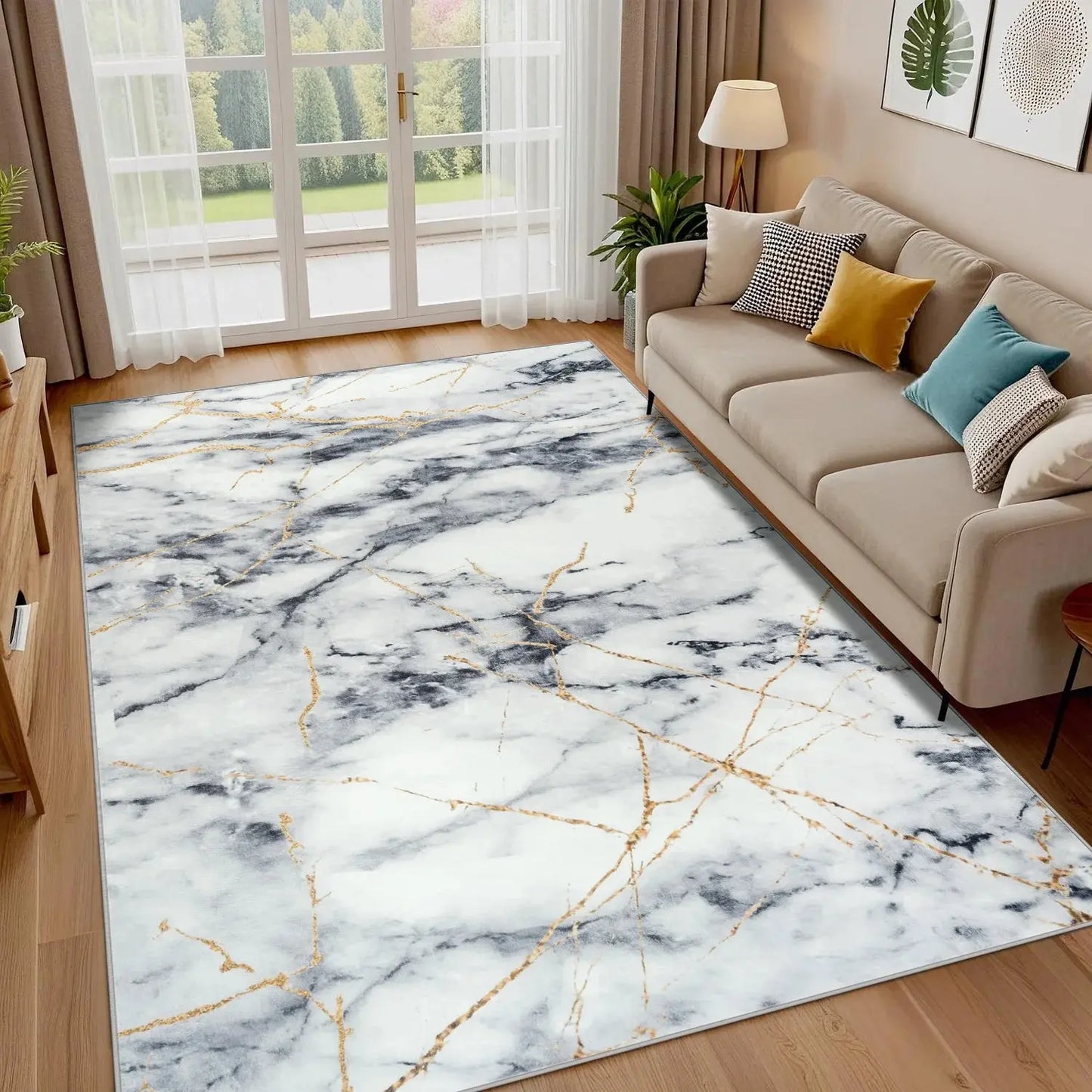 Soft Area Rug Fluffy Modern Flannel Rugs Floor Mat Large Size Carpet for Living Room Bedroom Home Decor