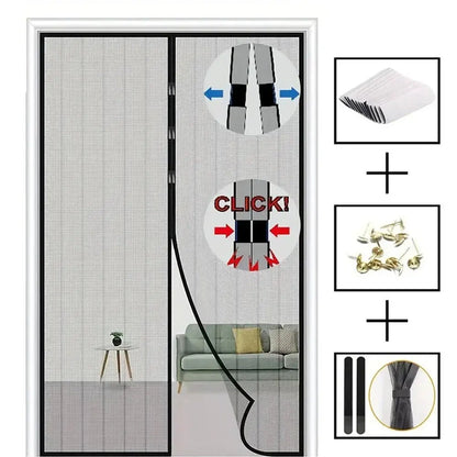 Magnetic Screen Door Curtain anti Mosquito Insect Fly Bug Polyester Soft Door Curtain Home Ventilation Door Curtain for Summer