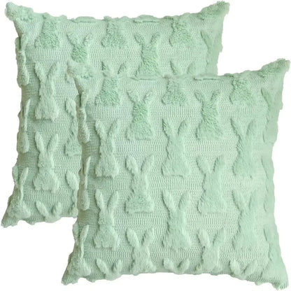 Easter Bunny Throw Pillow Covers Soft Plush Pillowcase 45X45Cm Couch Cushion Case for Easter Decor Couch Sofa Bedroom Decorative