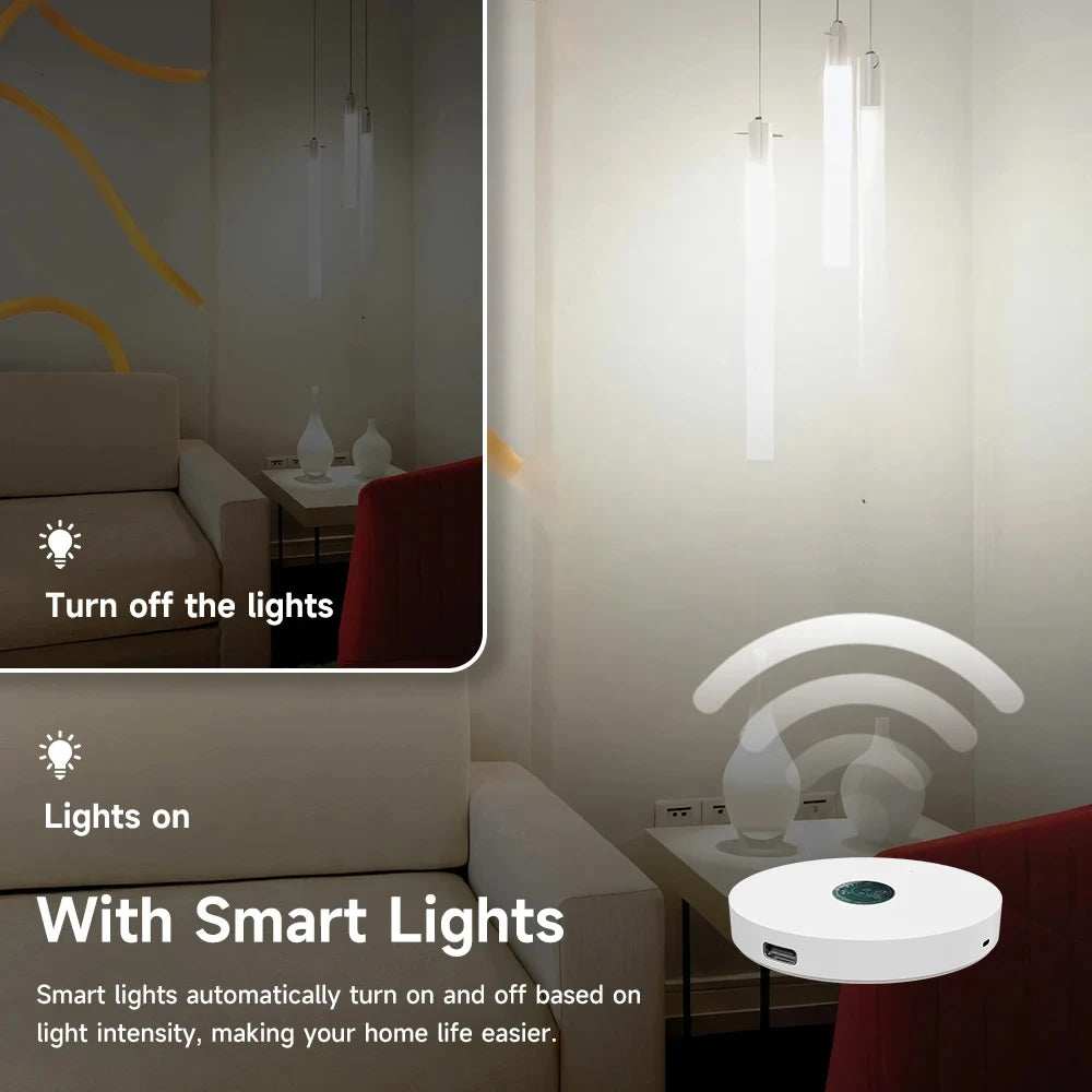 Tuya Wifi Light Sensor for smart home automation with automatic light on/off based on brightness detection.