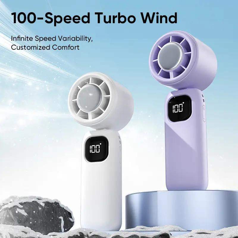 3 in 1 Mini Handheld Cooling Fan, 199 Speed Wind Power & Ice Cooling Function, Small Foldable 3-IN-1 Neck/Desk/Hand Fan, Pocket Design for Travel/Summer/Concerts/Lash, Gifts for Girls