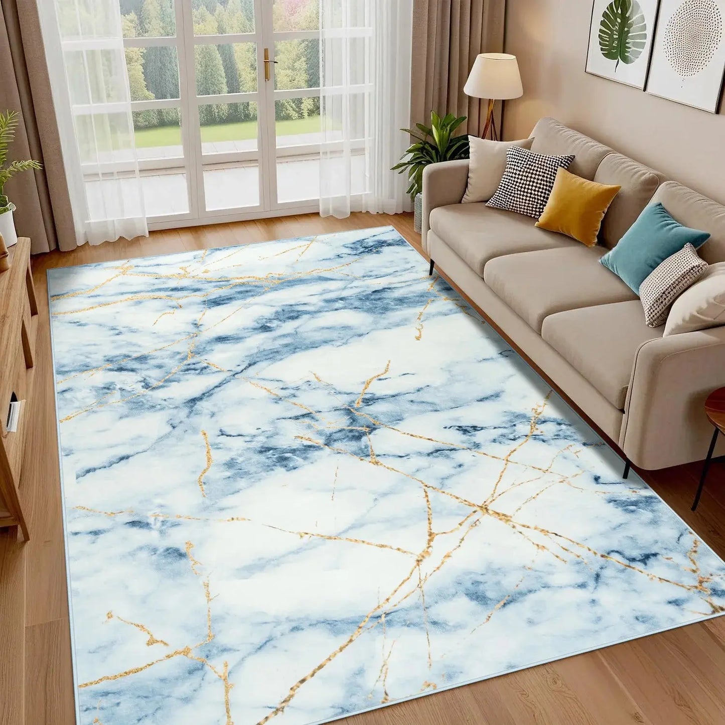 Soft Area Rug Fluffy Modern Flannel Rugs Floor Mat Large Size Carpet for Living Room Bedroom Home Decor