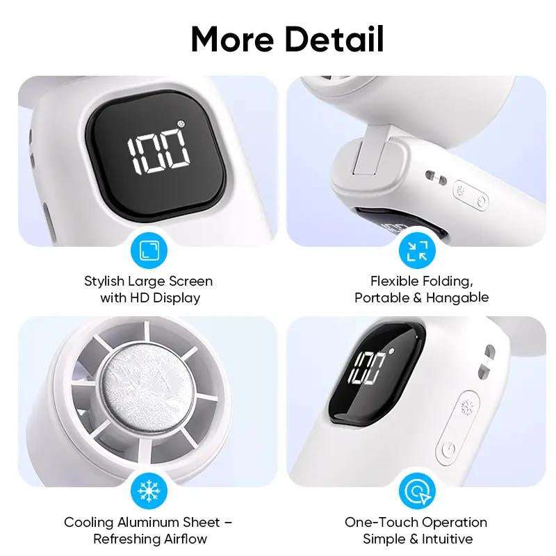 3 in 1 Mini Handheld Cooling Fan, 199 Speed Wind Power & Ice Cooling Function, Small Foldable 3-IN-1 Neck/Desk/Hand Fan, Pocket Design for Travel/Summer/Concerts/Lash, Gifts for Girls