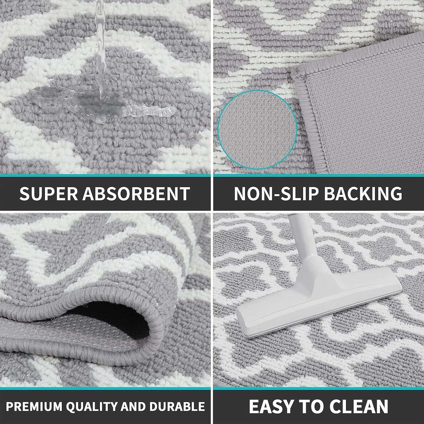 Indoor Door Mat 32"X48" Non Slip Front Door Welcome Mats Washable Shoe Mats Dirt Trapper for Entryway Low Profile Kitchen Carpet for Entrance Hallways Entrance Mat for Dogs