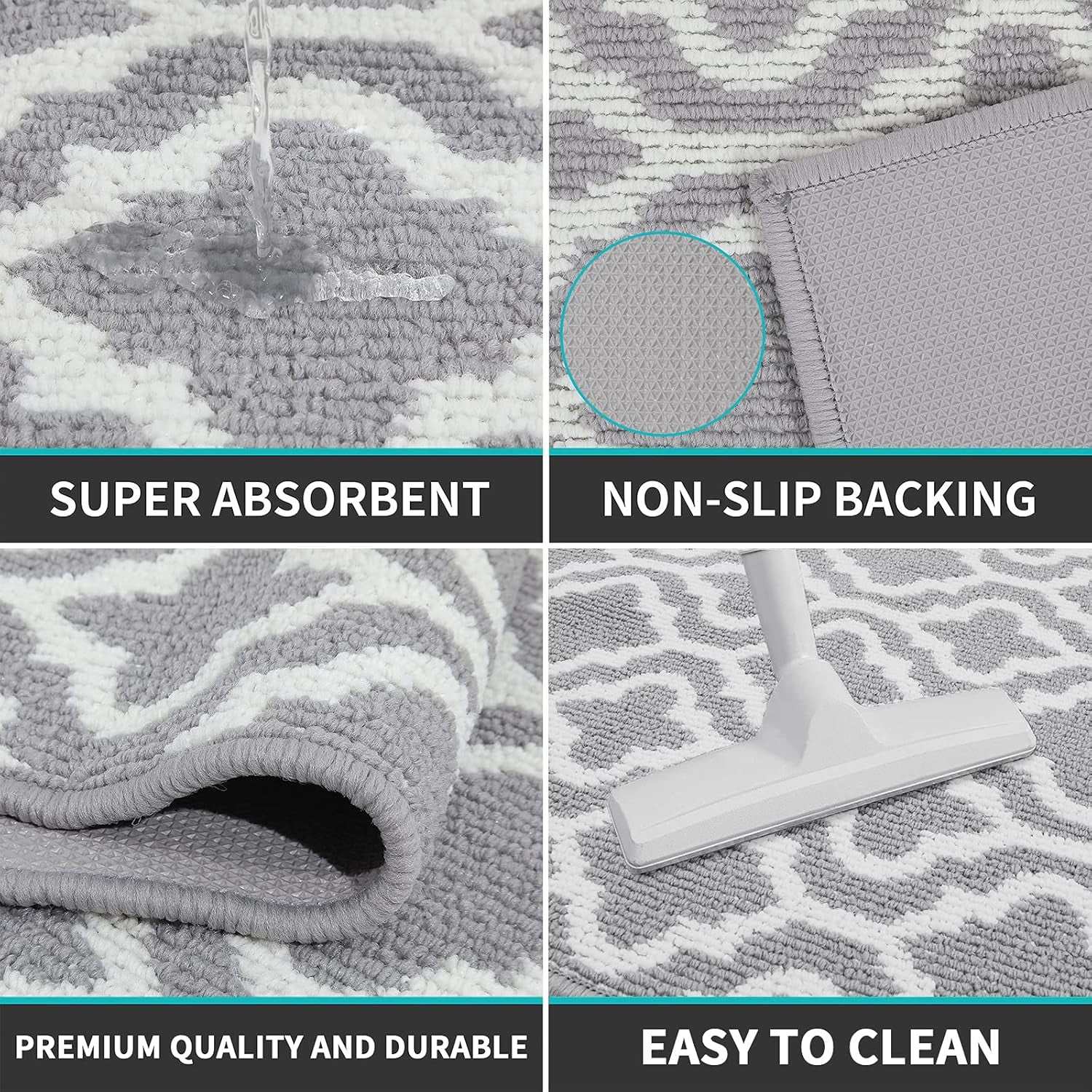Indoor Door Mat 32"X48" Non Slip Front Door Welcome Mats Washable Shoe Mats Dirt Trapper for Entryway Low Profile Kitchen Carpet for Entrance Hallways Entrance Mat for Dogs